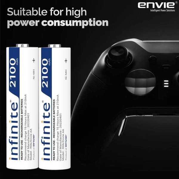 ENVIE (AA 2100 2PL) Infinite Rechargeable Battery for Remote Controls, Electronic Toys, Cameras, Flashlights and Others Online Hot Sale