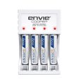 ENVIE (ECR 20 MC+4xAAA1100) Standard Rechargeable Battery Charger for AA & AAA Ni-mh Ni-Cd with 4xAAA1100mah Rechargeable Batteries & LED Indicator Fashion