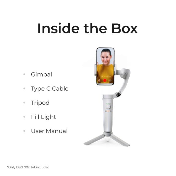 Digitek (DSG-002) is a 3 Axis Gimbal Stabilizer Specially Designed for Mobile Phones with Magnetic Fill Light Online