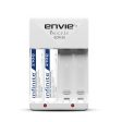 ENVIE (ECR20AA21002PL) High Speed Wall Plug Charger ECR 20 for AA & AAA Ni-mh Ni-cd Rechargeable Batteries | 2000MA Output Current | with 2 AA2100 Ni-mh Batteries Discount