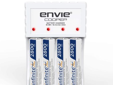 ENVIE (ECR 20 MC+4xAA2800) Standard Rechargeable Battery Charger for AA & AAA Ni-mh Ni-Cd with 4xAA2800 Rechargeable Batteries Sale