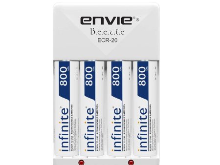 ENVIE (ECR20+AAA800 4PL) Beetle Charger for AA and AAA Rechargeable Batteries Online