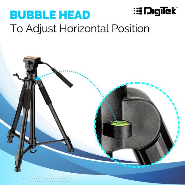 Digitek (DTR590 VD PRO) Tripod for DSLR & Video Cameras, Operating Height : 5.90 Feet, Maximum Load Upto: 6 Kg, Lightweight & Sturdy Tripod with 2 Way Adjustable Head Sale