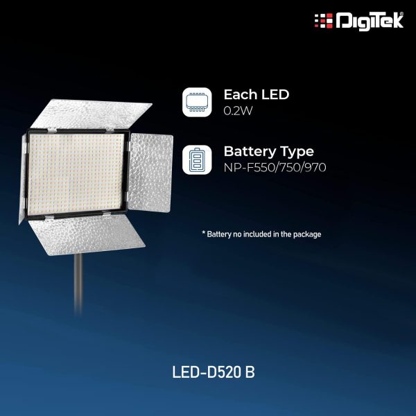 Digitek (LED-D520 B) Professional LED 37W Video Light Compatible with Tripods, Monopods, Cameras, Table Stand & Camcorder, for YouTube Video, Product Photography, Makeup Shoot Proudly Make in India Online Sale