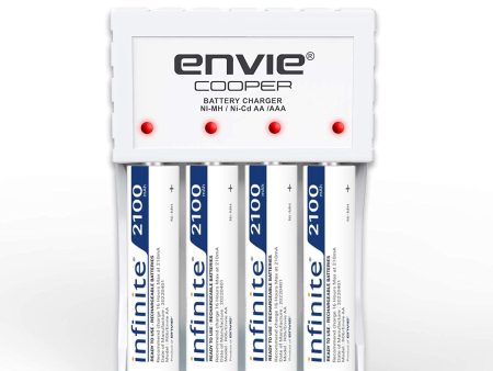 ENVIE (ECR 20 MC+4xAA2100) Standard Rechargeable Battery Charger for AA & AAA Ni-mh Ni-Cd with 4xAA2100 Rechargeable Batteries For Cheap