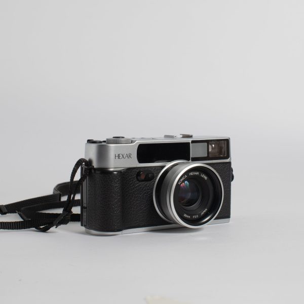 Konica Hexar Silver with 35mm f2.0 Lens and Konica HX-14 Auto Flash For Sale