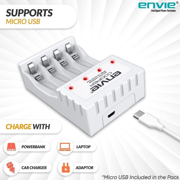 ENVIE (ECR-20 MC) Cooper Rechargeable Battery Charger for AA & AAA Ni-mh Batteries with LED Indicator Fashion