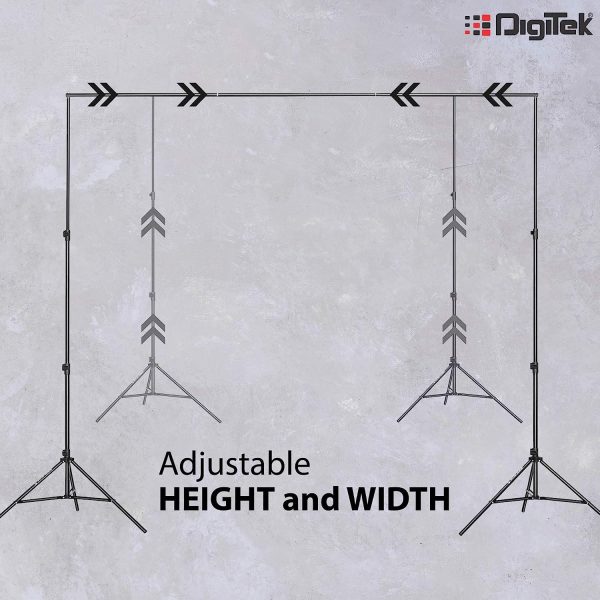 Digitek (DBSK-009FT) Studio Background Stand Kit for Backdrop Photography and Videography, Portable and Foldable Stand Kit with Bag Online