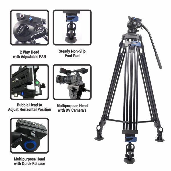 Digitek (DPTR-7060VD) Platinum Heavy Duty Video Tripod Maximum Operating Height: 1849 mm, Max Load Upto: 20 kgs Online now